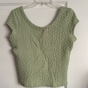 Green Textured Women's Top